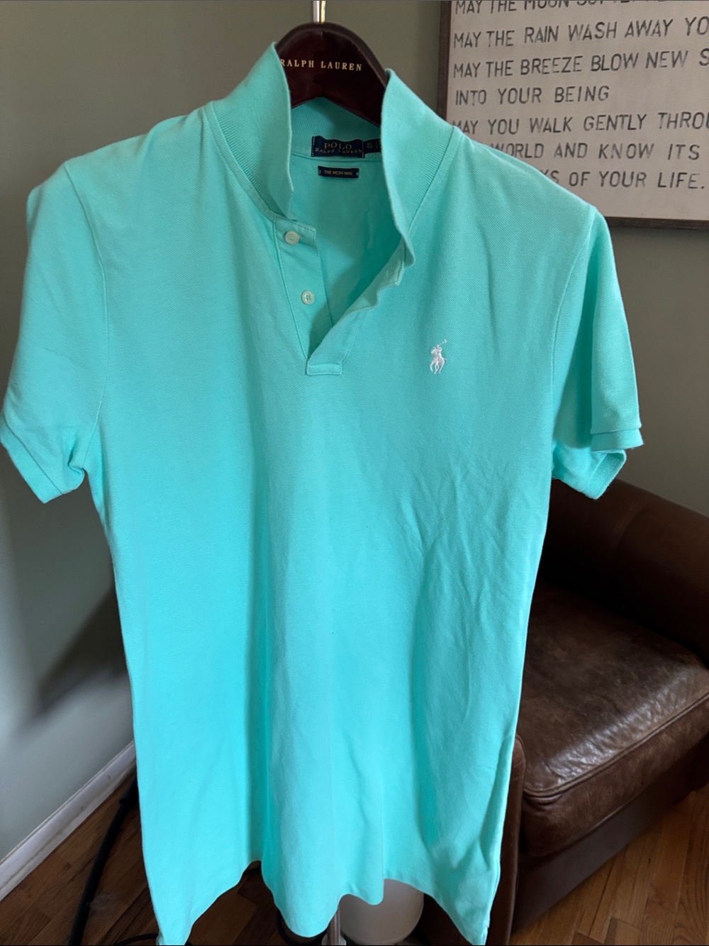 Ralph Lauren Polo Shirtdress in Aqua Mint with White Pony